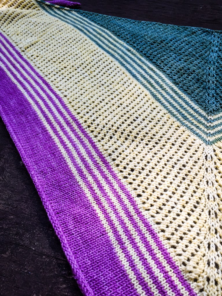 spring stripes shawl close up