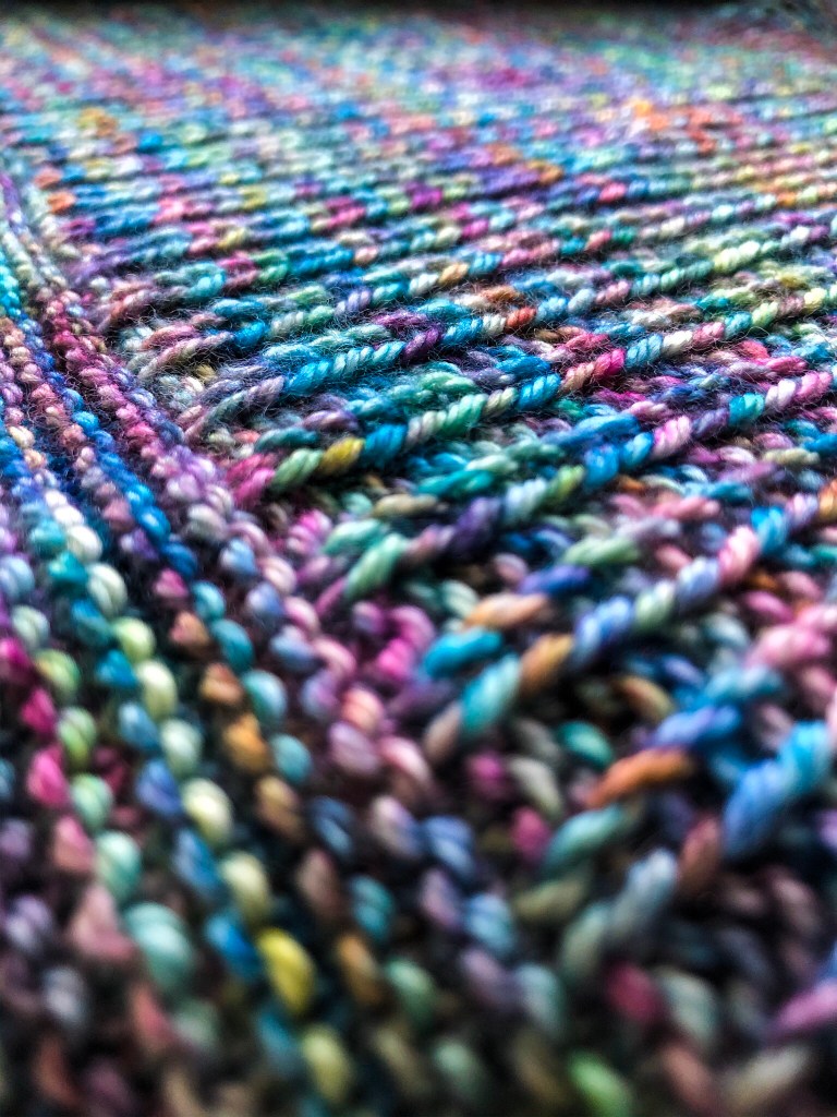 Downtime shawl close up