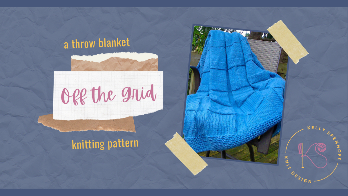 Off the Grid blanket on a chair outside
