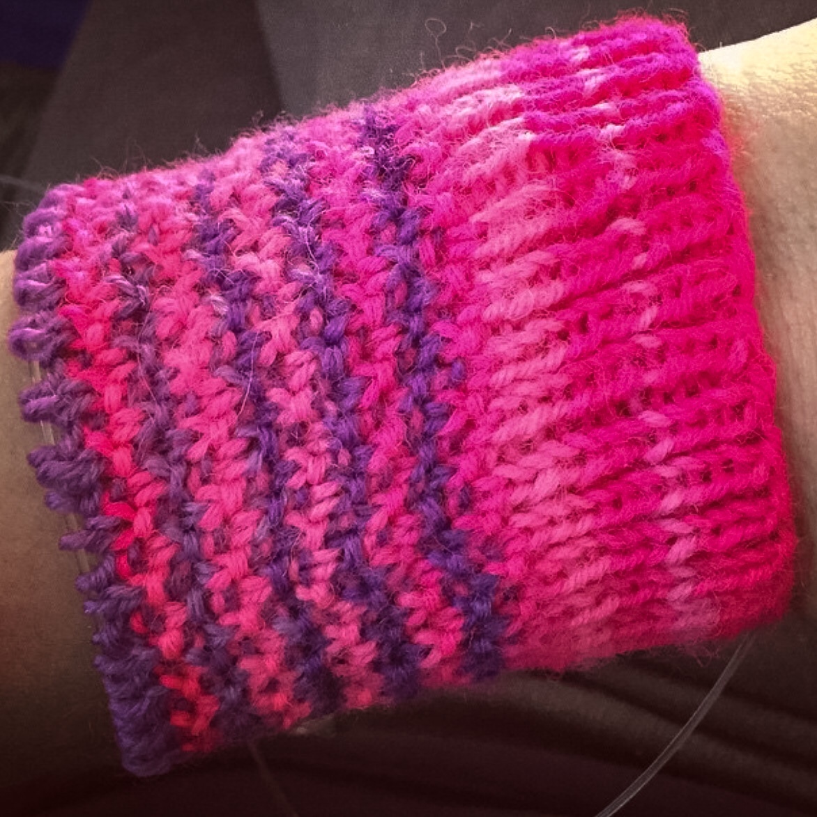 We're All Mad Here pink and purple wip