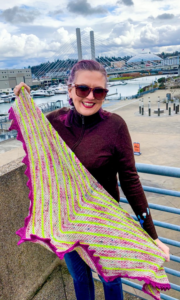 Love Frenzy shawl outstretched