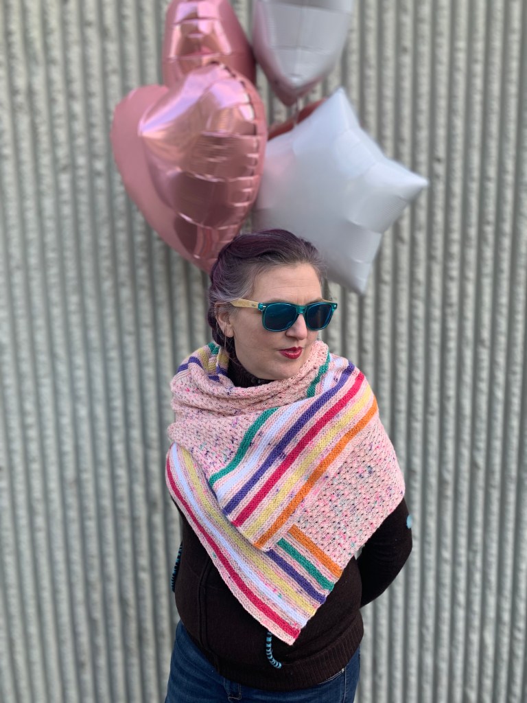 sweet hearts wrapped as shawl
