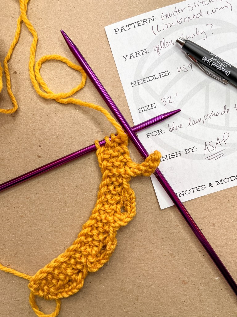 knitting the trim